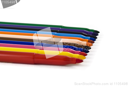 Image of Colorful felt-tip pens or markers isolated 