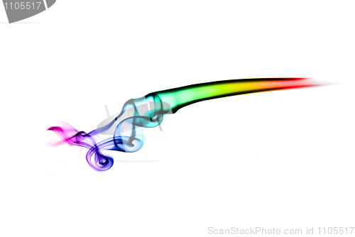 Image of Puff of colored Smoke abstract over white