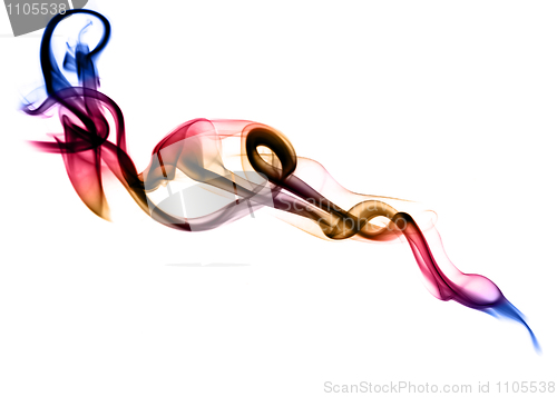 Image of Bright colorful fume abstract over white