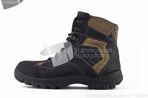 Image of Side view of Warm leather boot 