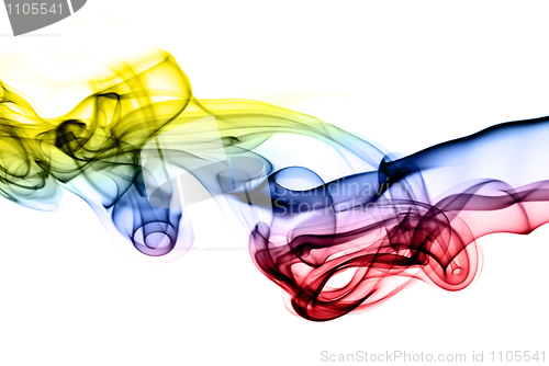 Image of Abstract smoke shapes colored with gradiient 