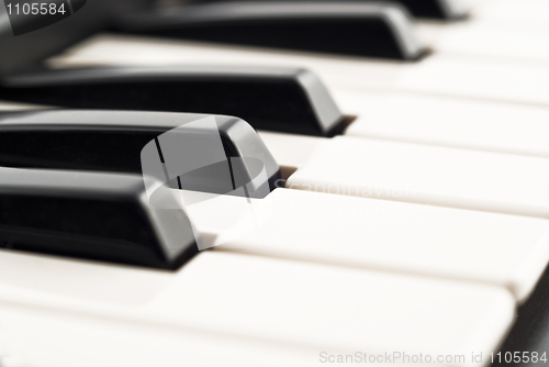 Image of Black and white - Piano keyboard closeup