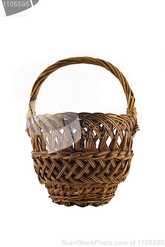 Image of Small woven basket for food isolated over white
