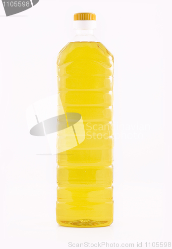 Image of Bottle of golden sunflower-seed oil