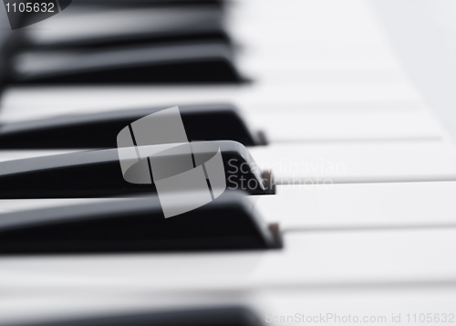 Image of Closeup of piano keyboard DOF 