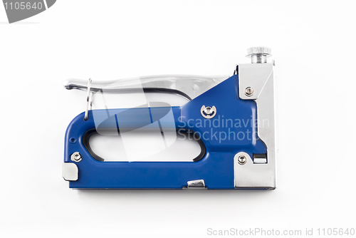 Image of Blue staple gun isolated over white 