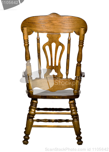 Image of Antique wooden chair rear view