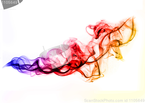 Image of Colored gradien fume over white