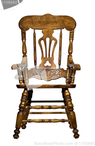 Image of Antique wooden chair front view