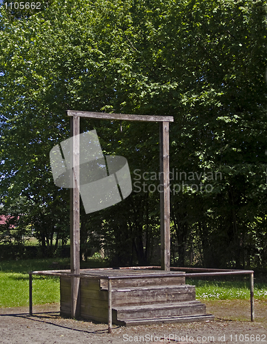 Image of Gallows in Auschwitz, where Rudolf Hess was executed