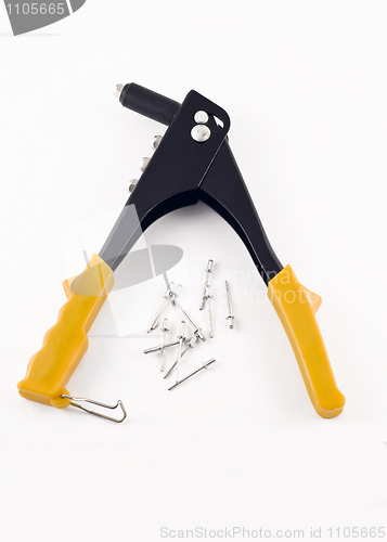 Image of Rivet pistol with clinchers isolated over white