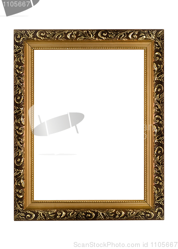 Image of Empty golden Frame for picture or portrait