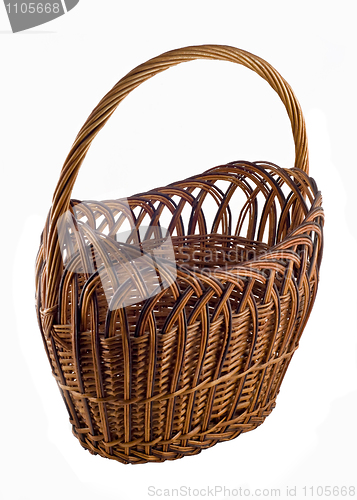 Image of Brown woven basket over white