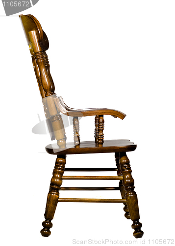 Image of Antique wooden chair side view