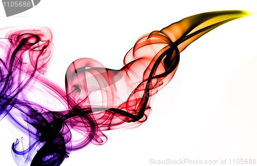 Image of Colorful Magic fume abstract over white