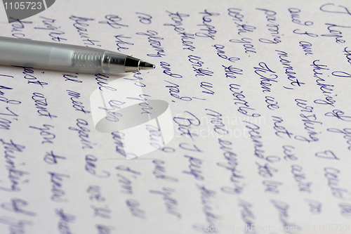 Image of Handwritten Letter and Pen
