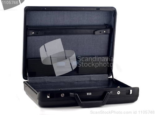 Image of Opened black briefcase for documents