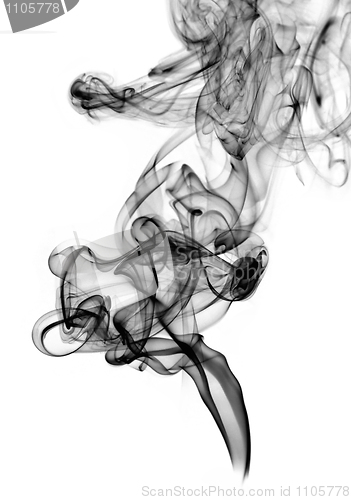 Image of Black smoke abstract on White
