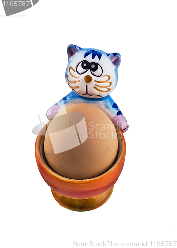 Image of Amusing eggcup with cat