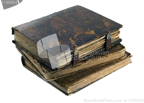 Image of Three Old frayed books isolated