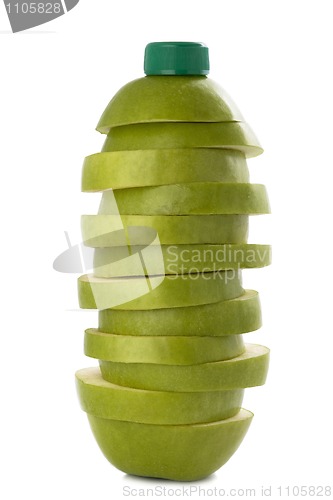 Image of Bottle of  juice made of real  segments