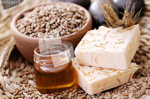 Image of honey and wheat soap