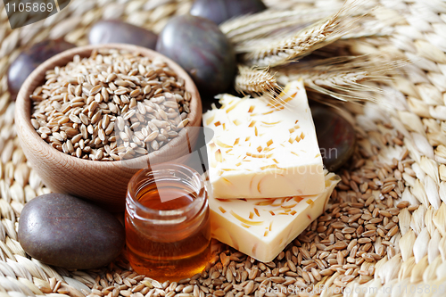 Image of honey and wheat soap