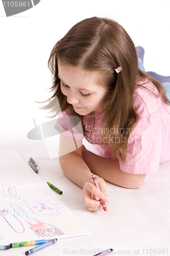 Image of The girl draws