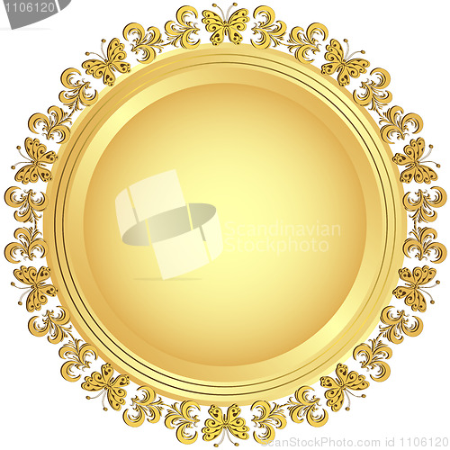 Image of Golden plate with ornament