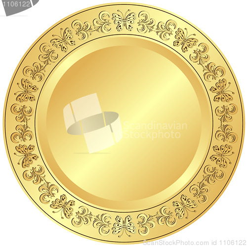 Image of Golden plate with ornament