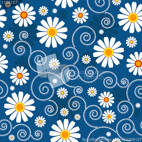 Image of Dark blue floral pattern