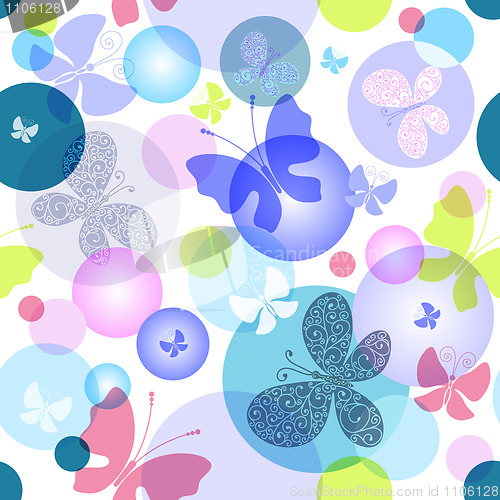 Image of Seamless pattern with butterflies