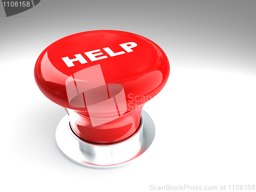 Image of red help button 3d