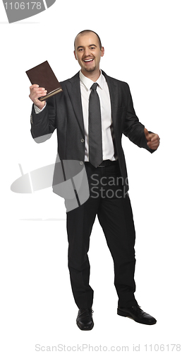 Image of businessman with book