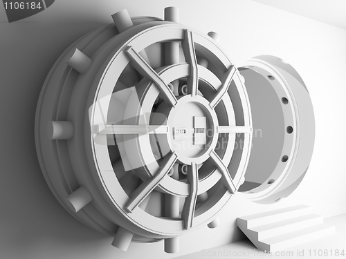 Image of bank vault door 3d