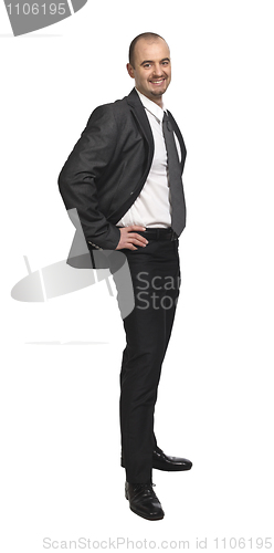Image of worker on white background