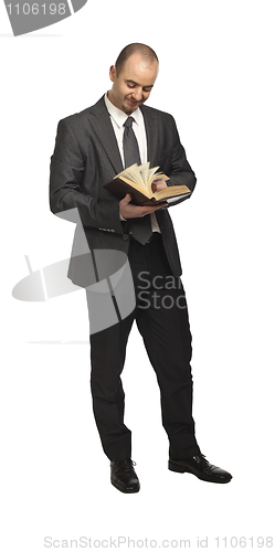 Image of businessman with book