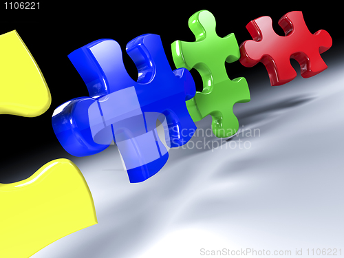 Image of jigsaw puzzle color 3d 