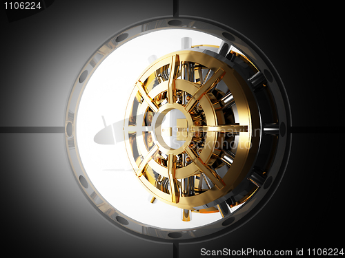 Image of bank door vault 3d