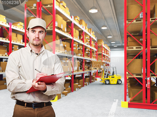 Image of delivery man in warehouse