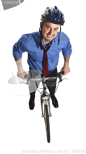 Image of business man and bicycle
