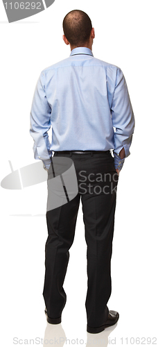 Image of back view of businessman
