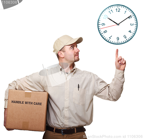 Image of delivery man and time