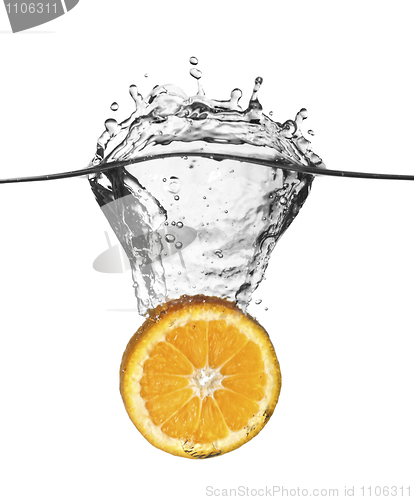 Image of orange splash in water