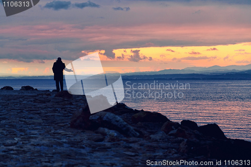 Image of man and sea