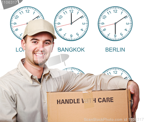 Image of time zone delivery man