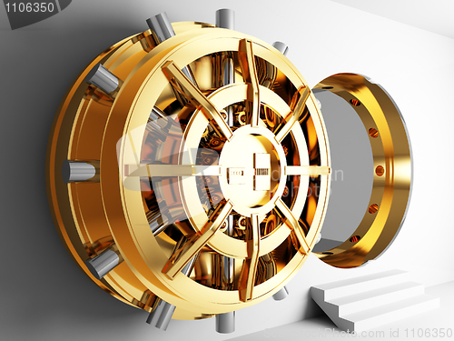 Image of bank vault door 3d