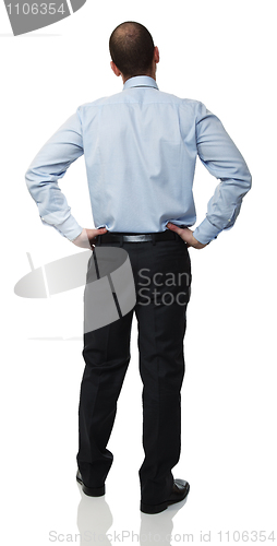 Image of back view of businessman