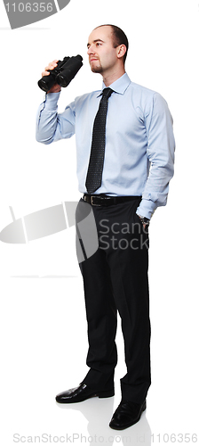 Image of man with binoculars