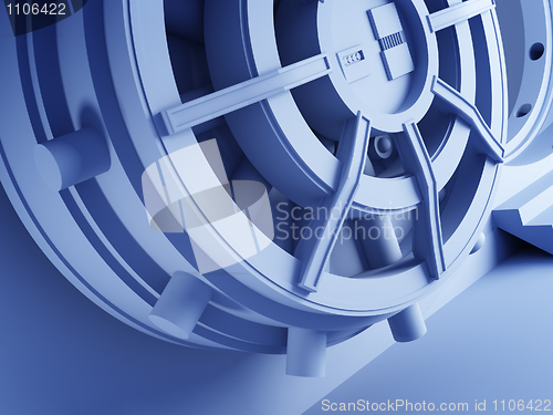 Image of bank vault door 3d